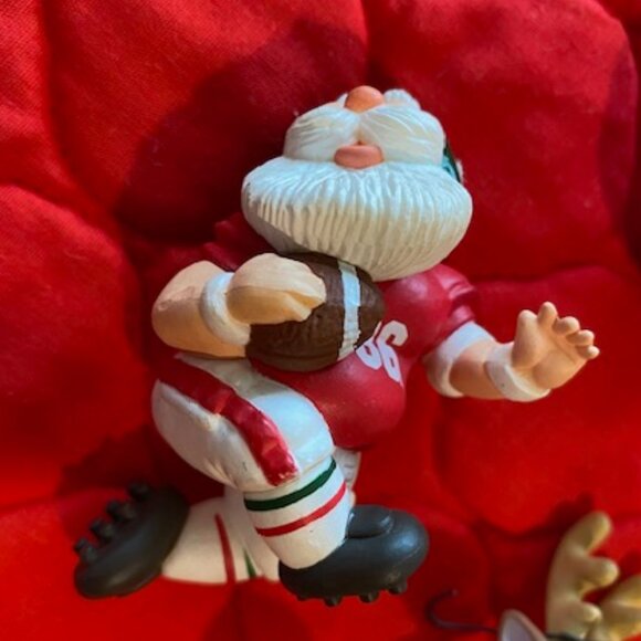 Lot of 9 * SPORTS Christmas Ornaments * FOOTBALL Basketball GOLF Bowling * SANTA - Picture 3 of 11